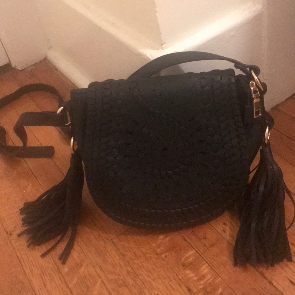 NWOT Vegan Leather Crossbody Bag with Tassels